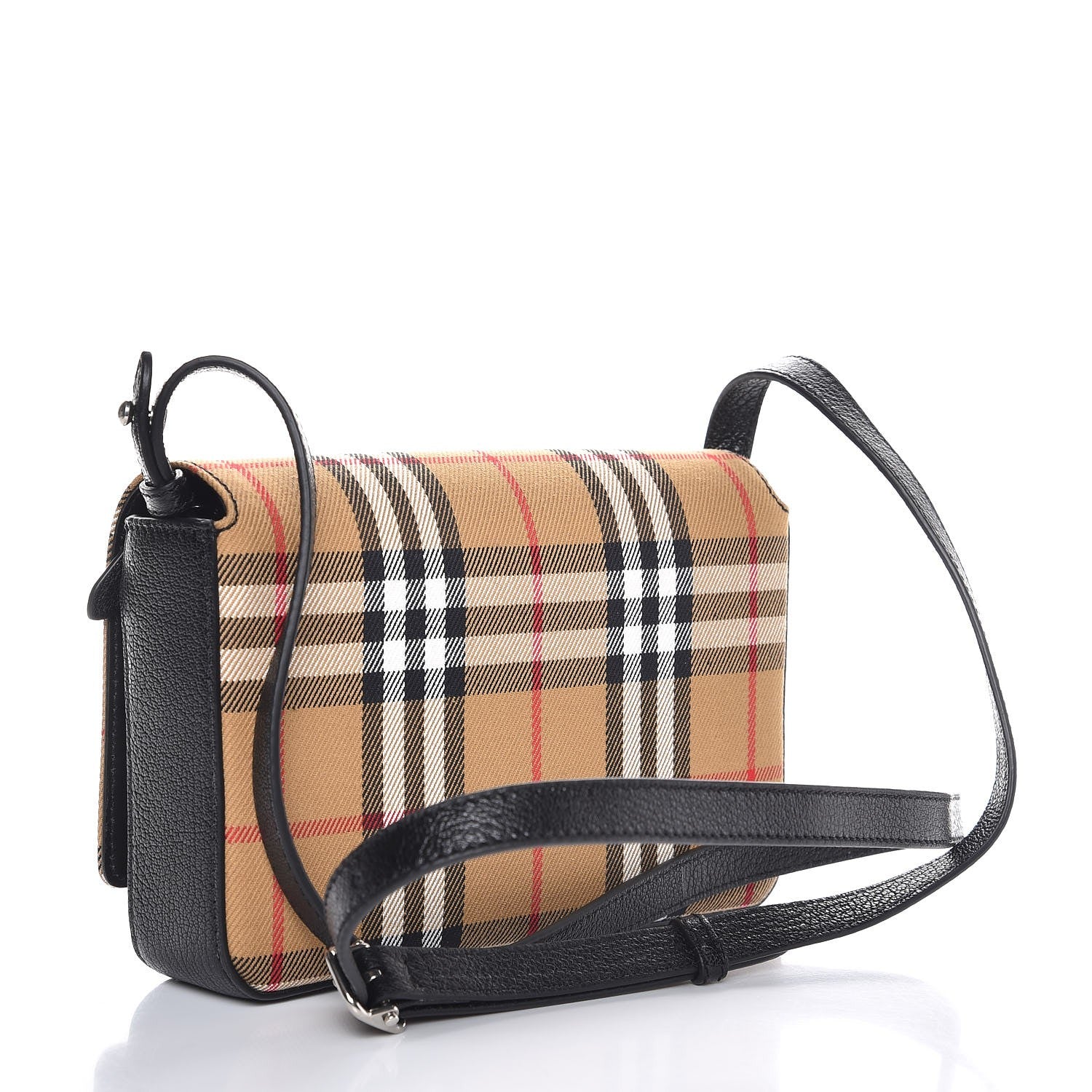 Burberry House Check Tartan Mix Hampshire Crossbody Antique Yellow Black 3 of 7