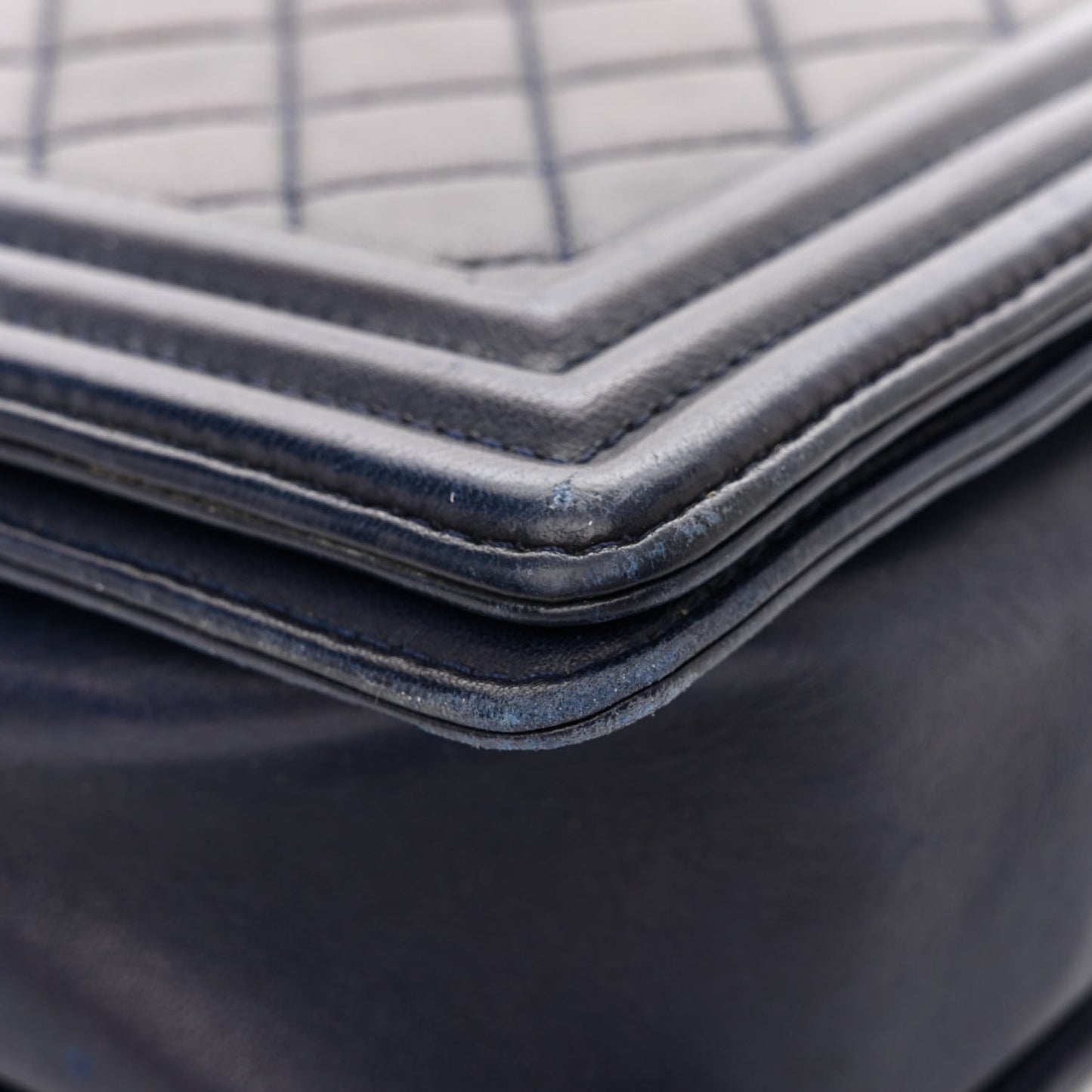 Lambskin Quilted New Medium Boy Flap Dark Blue