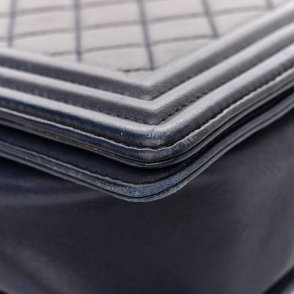 Chanel Lambskin Quilted New Medium Boy Flap Dark Blue 10 of 17