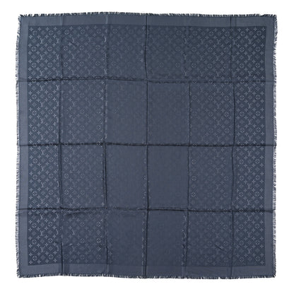 Louis Vuitton Silk Wool Monogram Denim Shawl Blue 1 of 3