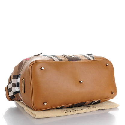 Burberry House Check Medium Clementon Satchel Camel 4 of 10