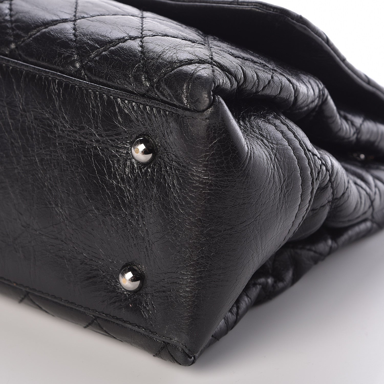 Chanel Glazed Calfskin Quilted Large Lady Pearly Flap Black 10 of 11