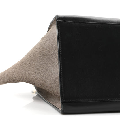 Celine Pony Hair Smooth Calfskin Tri-Color Medium Trapeze Blue Taupe Black 8 of 9
