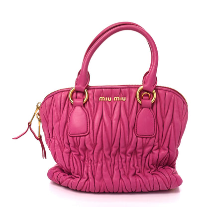 Miu Miu Nappa Matelasse Lux Mini Crossbody Tote Peonia 1 of 9