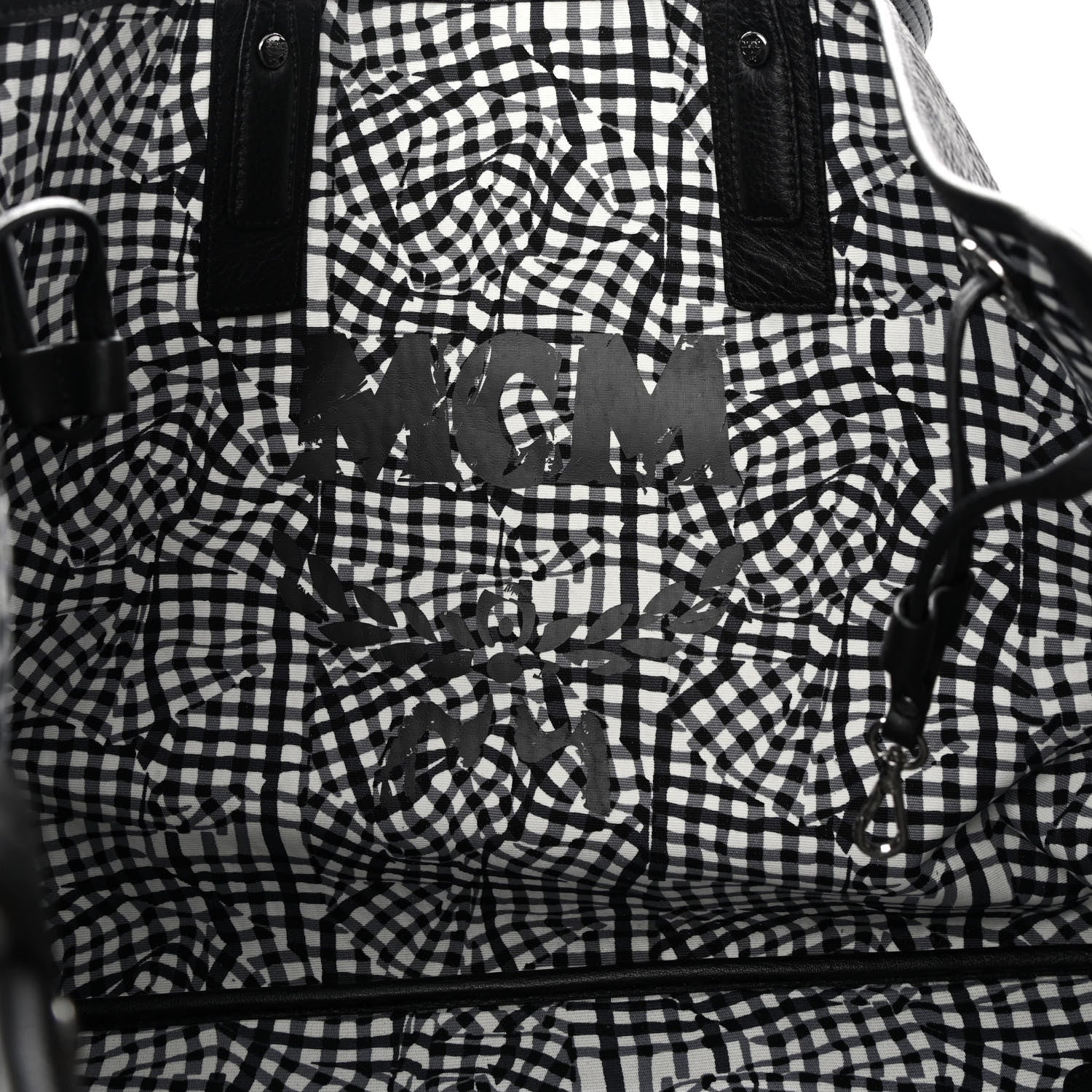 MCM Visetos Large Liz Reversible Shopper Tote Black 9 of 13