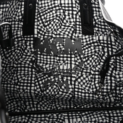 MCM Visetos Large Liz Reversible Shopper Tote Black 9 of 13