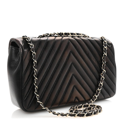 Chanel Iridescent Lambskin Surpique Chevron Medium Flap Black 3 of 11