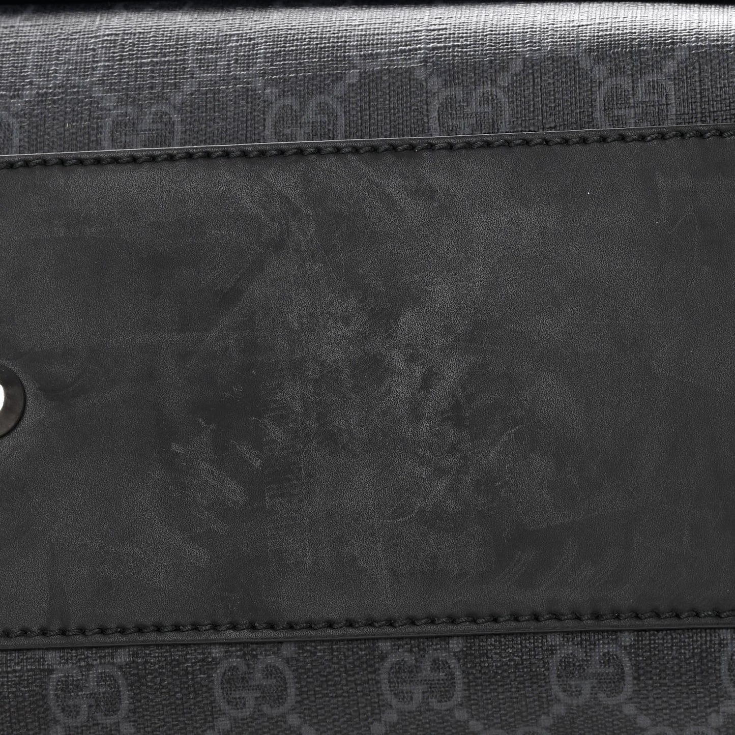 GG Supreme Monogram Web Messenger Diaper Bag Black Grey