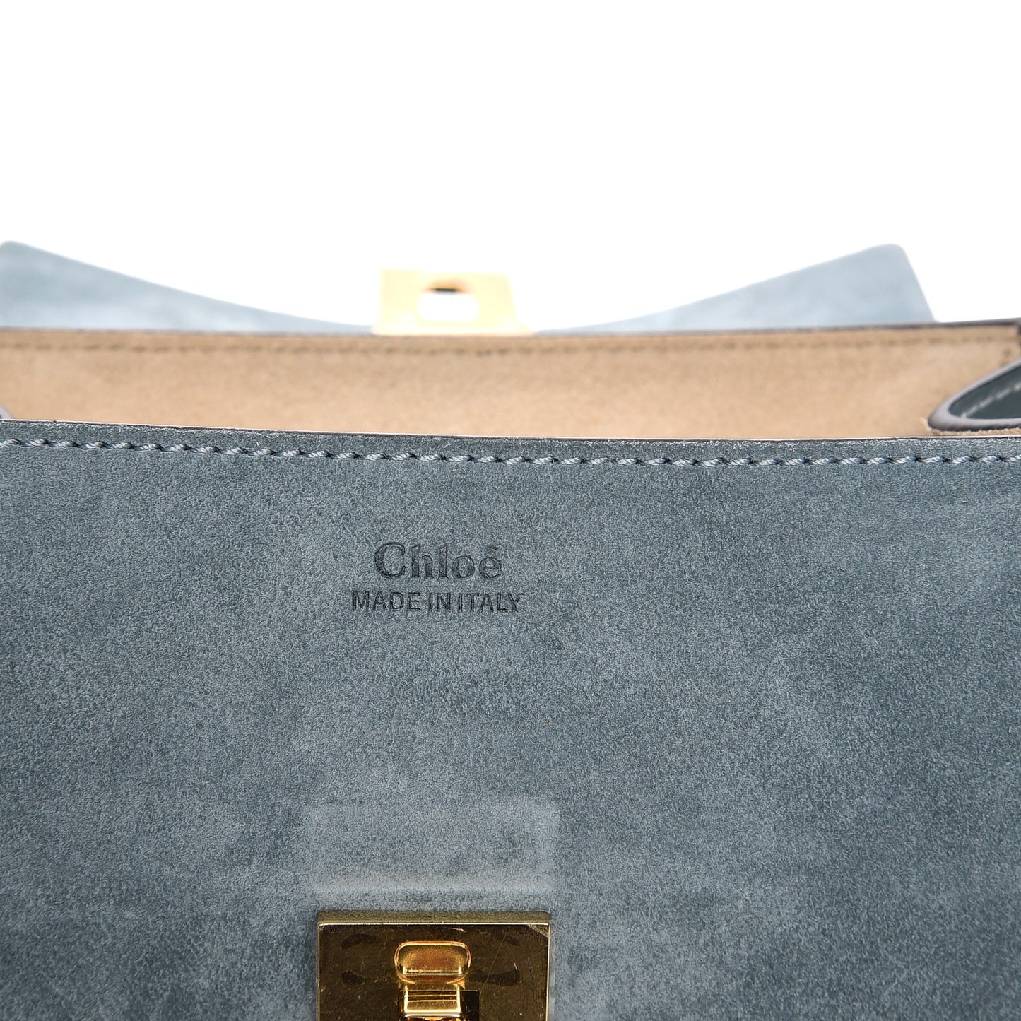 Suede Smooth Calfskin Mini Drew Shoulder Bag Cloudy Blue