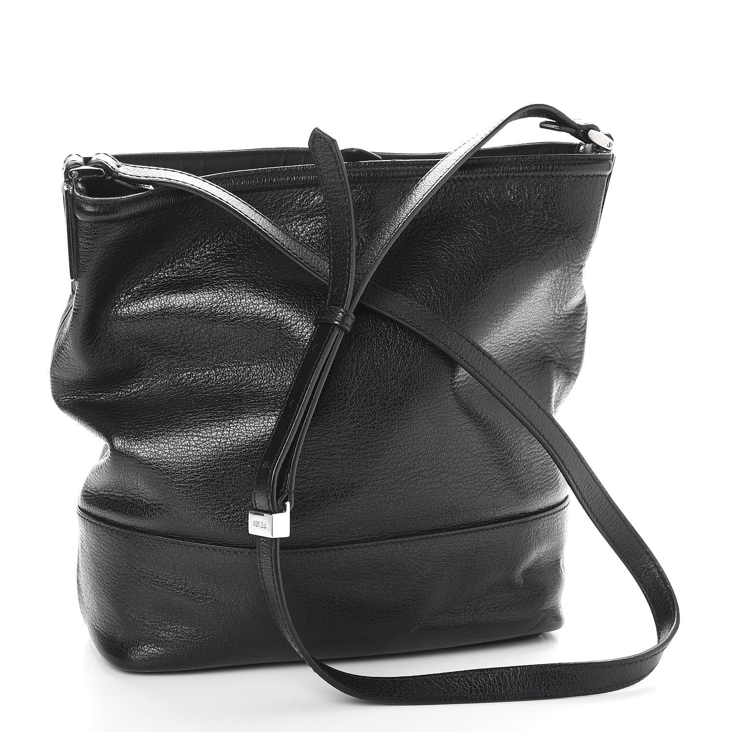 Fendi Calfskin 2Jours Bucket Bag Black 3 of 14
