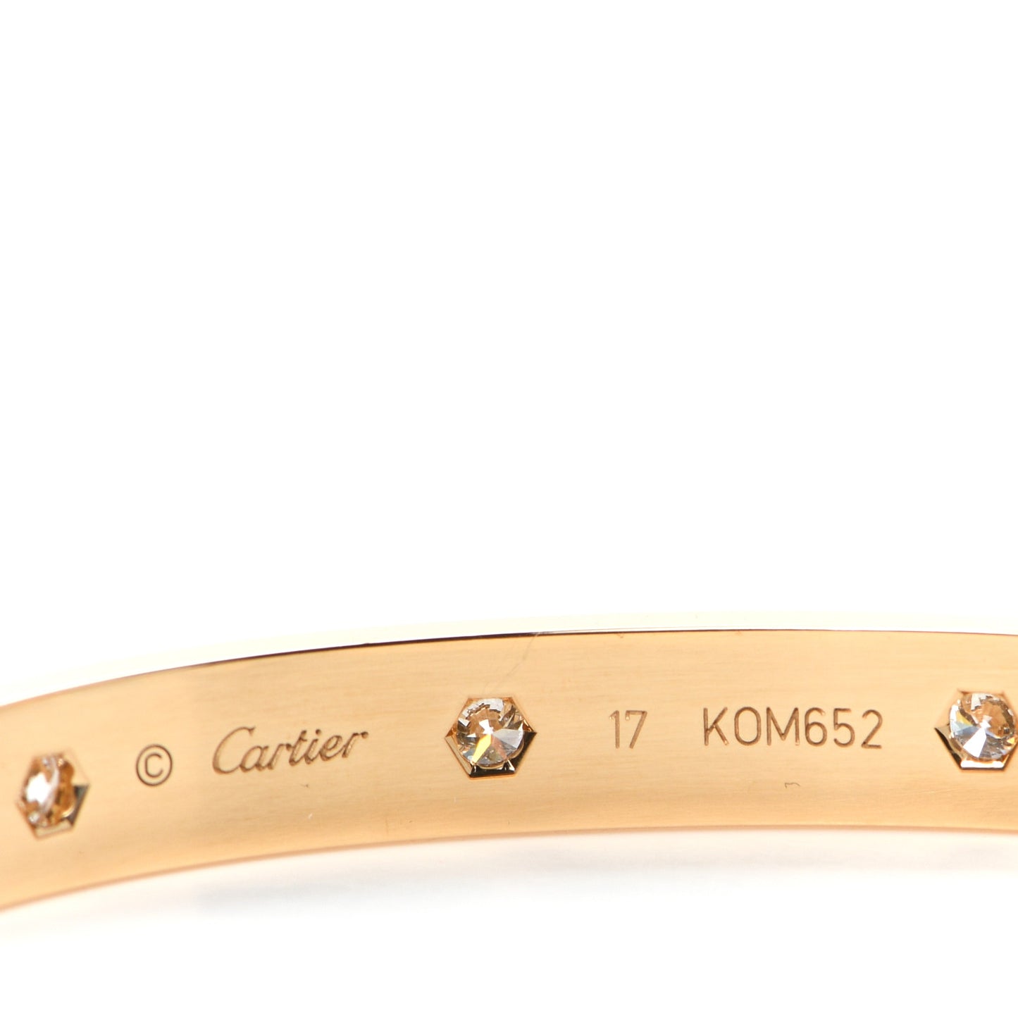 18K Yellow Gold 10 Diamond LOVE Bracelet 17