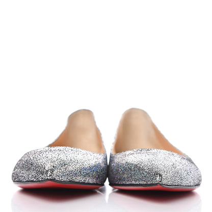 Christian Louboutin Metallic Nappa Ballalla Flats 37.5 Silver 2 of 9