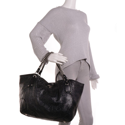 Prada Cervo Lux Chain Shoulder Bag Nero Black 2 of 12