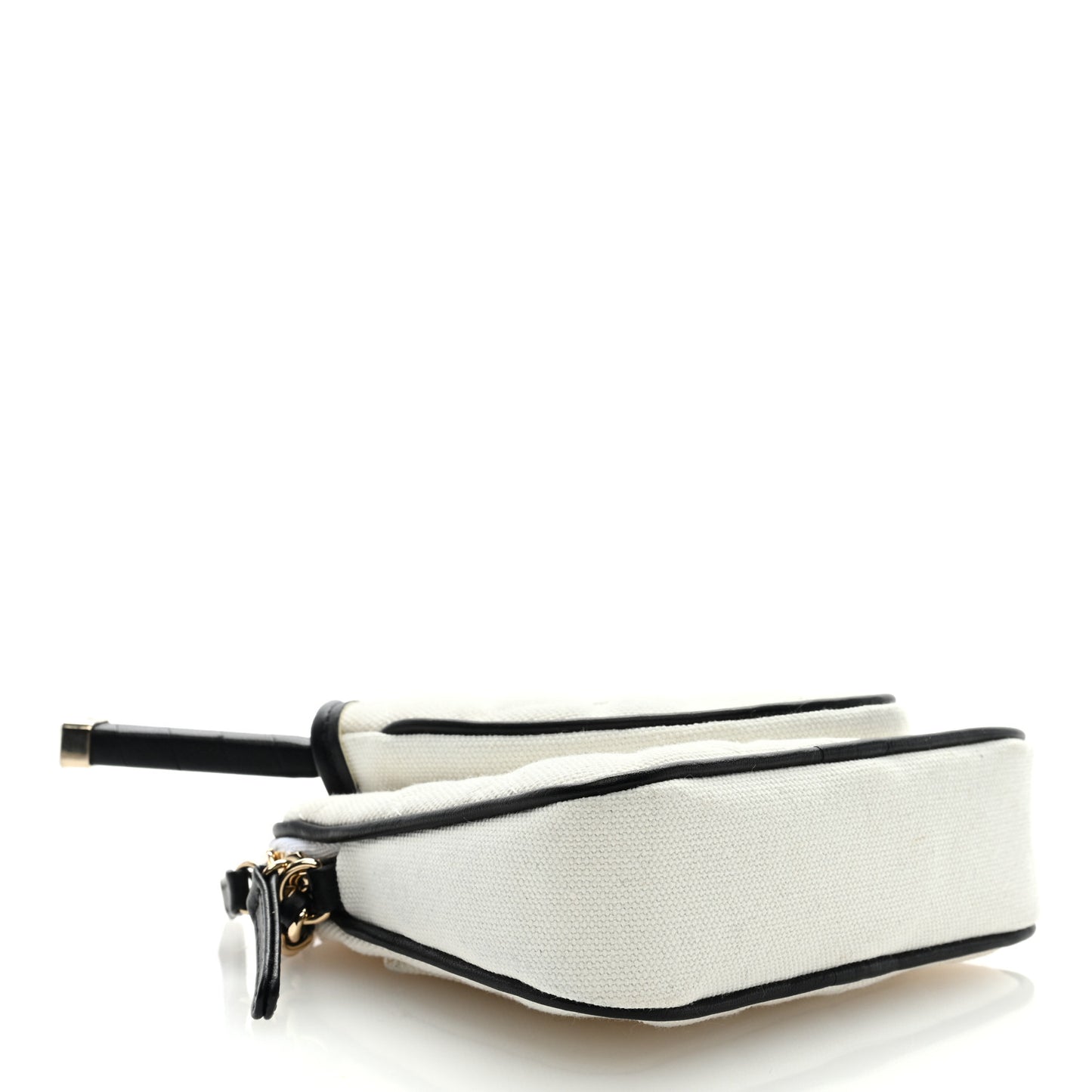 Canvas Calfskin Tennis Racket Mini Bag White Black