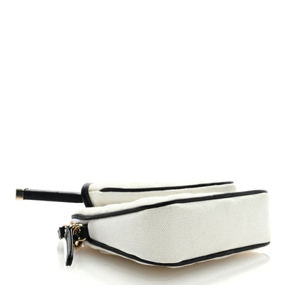 Chanel Canvas Calfskin Tennis Racket Mini Bag White Black 4 of 9