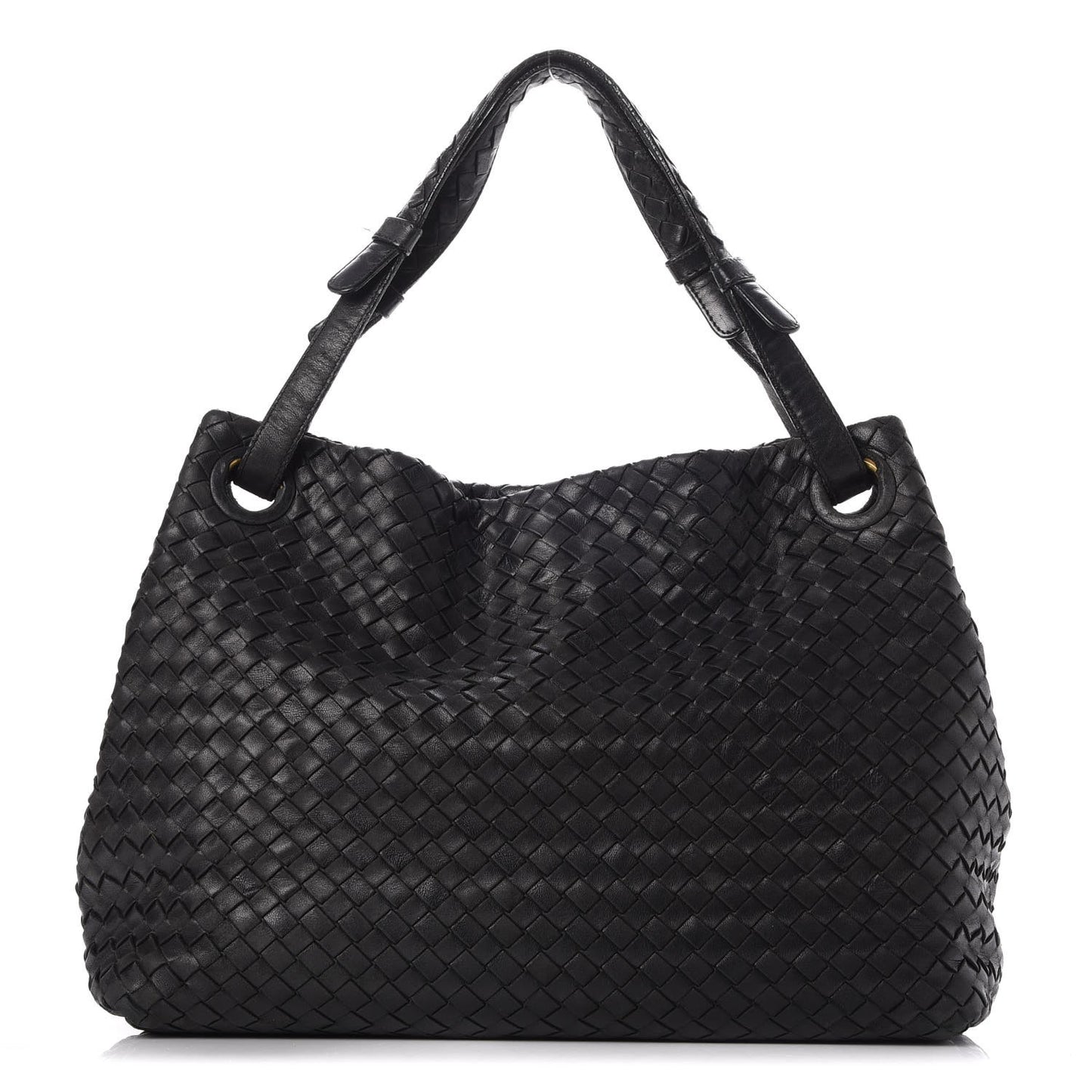 Nappa Intrecciato Medium Garda Bag Black