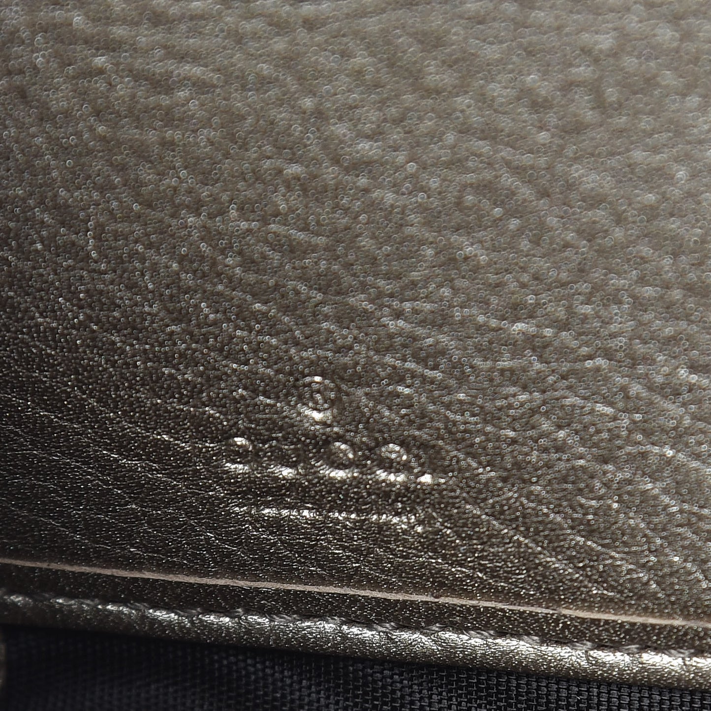 Metallic Pebbled Calfskin Soho Zip Around Wallet Golden Beige