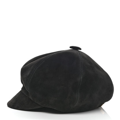 Christian Dior Suede Goatskin Arty Beret Cap 58 Black 4 of 8
