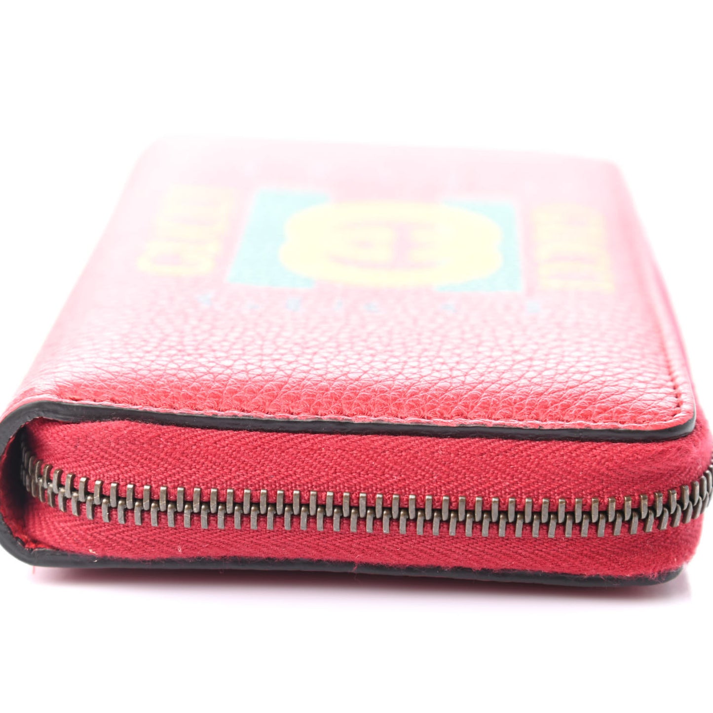 Cripto Calfskin Interlocking G Logo Zip Around Wallet Hibiscus Red Giallo Black Green Red