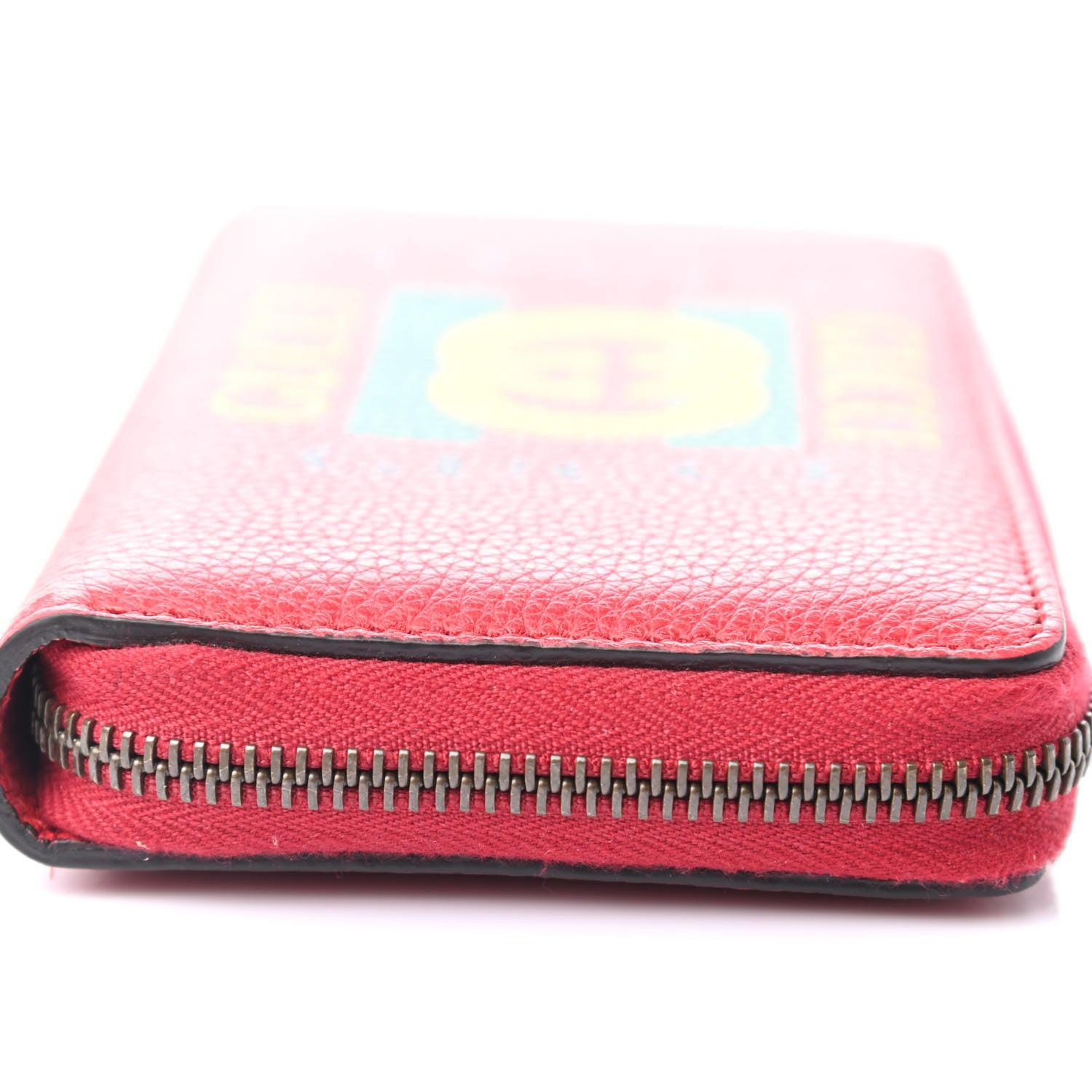 Gucci Cripto Calfskin Interlocking G Logo Zip Around Wallet Hibiscus Red Giallo Black Green Red 8 of 8