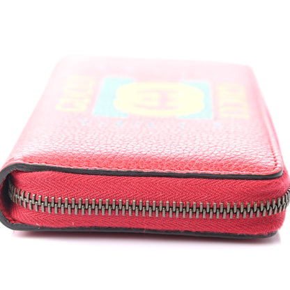 Gucci Cripto Calfskin Interlocking G Logo Zip Around Wallet Hibiscus Red Giallo Black Green Red 8 of 8
