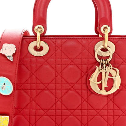 Christian Dior Lambskin Cannage Small Lucky Badges My Lady Dior Red 7 of 10