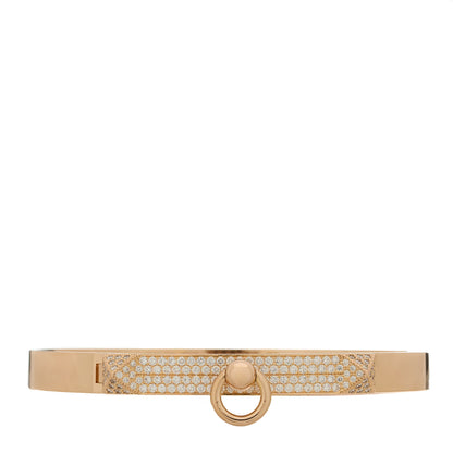 Hermes 18K Rose Gold Diamond PM Collier De Chien Pave Bracelet ST 1 of 4