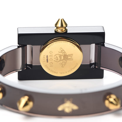 Gucci Stainless Steel Plexiglass 24mm Skeleton Stud Quartz Watch Black 4 of 6