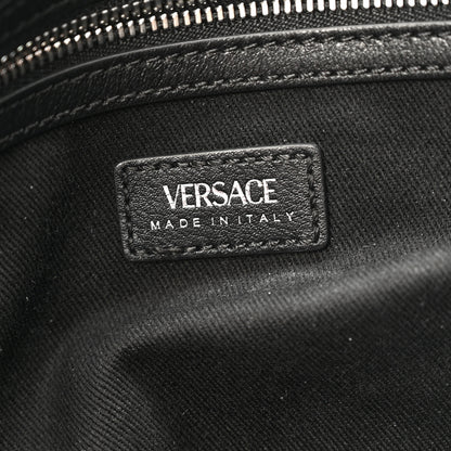 Versace Calfskin Studded Medium Repeat Zip Hobo Black 6 of 14