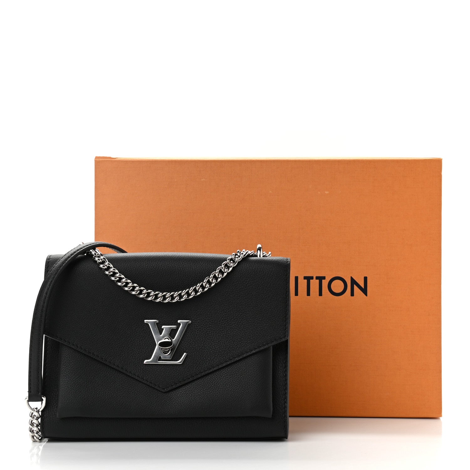 Louis Vuitton Soft Calfskin Mylockme Chain Bag BB Black 11 of 11