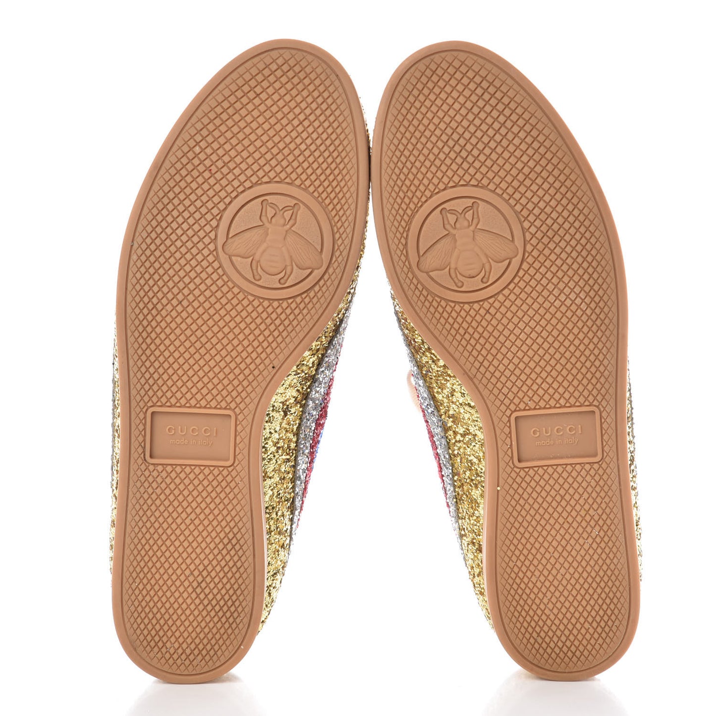Glitter Fabric Pierced Heart Falacer Sneakers 39 Gold