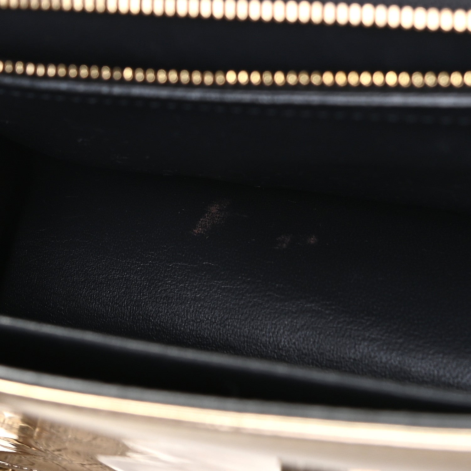 Christian Dior Metallic Patent Micro-Cannage Medium Diorama Flap Bag Gold 16 of 20