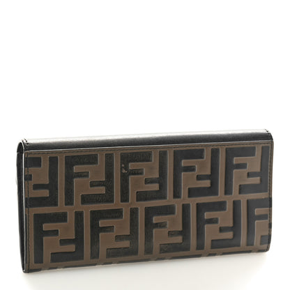Fendi Vitello Cruise F is Fendi Bi-Color FF 1974 Embossed Continental Envelope Wallet Maya Black 3 of 8