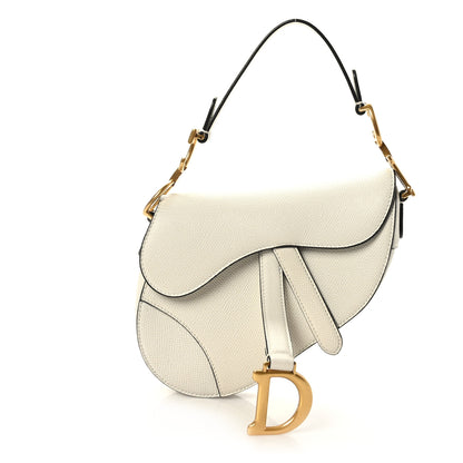 Christian Dior Grained Calfskin Mini Saddle Bag White 1 of 8