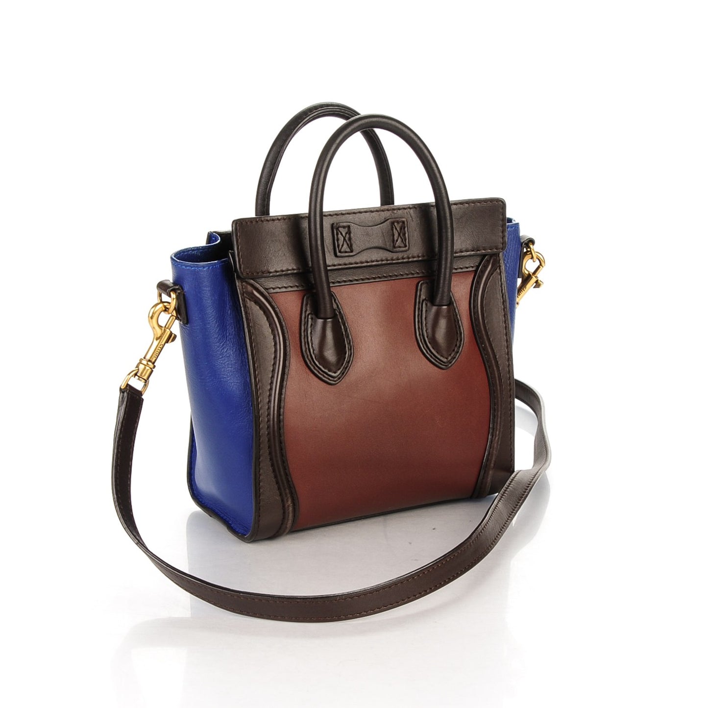 Smooth Calfskin Nano Tri-Color Luggage Acajou