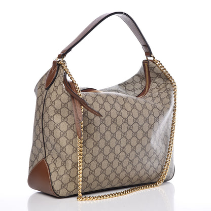 Gucci GG Supreme Monogram Large Linea A Hobo Light Brown 3 of 7