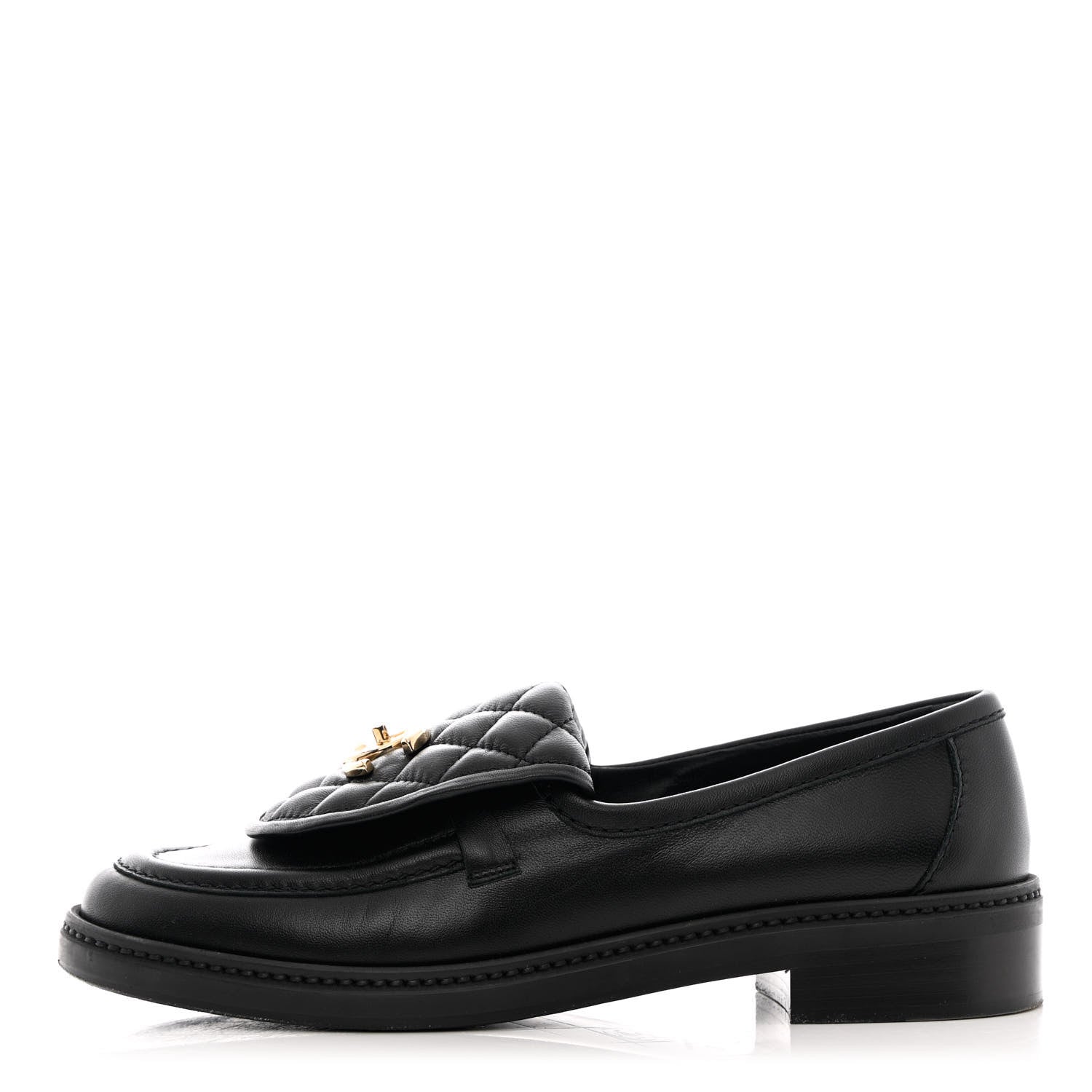 Chanel Lambskin Quilted CC Turnlock Loafers 38 Black 1 of 12