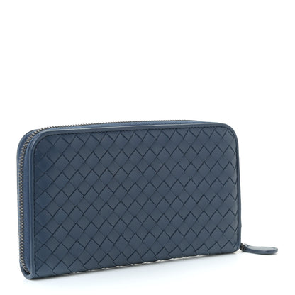 Bottega Veneta Nappa Intrecciato Zip Around Wallet Pacific 3 of 9