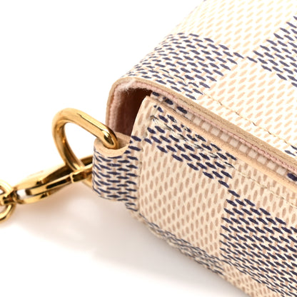 Louis Vuitton Damier Azur Pochette Felicie Chain Wallet Rose Ballerine 17 of 18