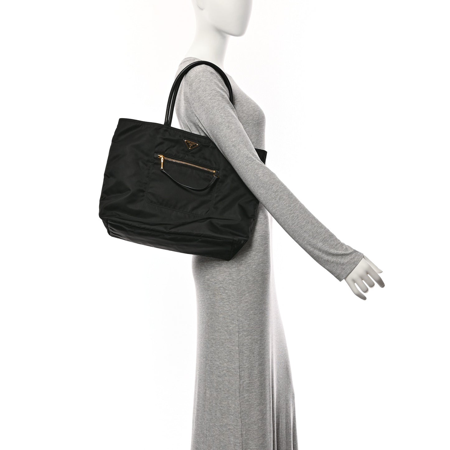 Tessuto Nylon Shopping Tote Black