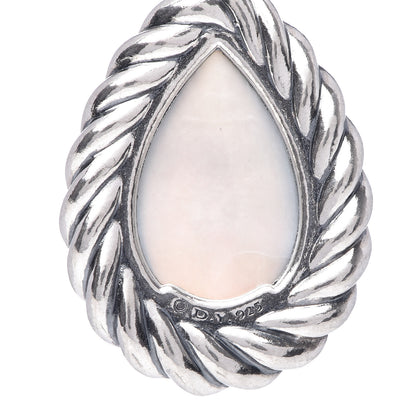 David Yurman Sterling Silver Moon Quartz Cable Drop Earrings 4 of 4