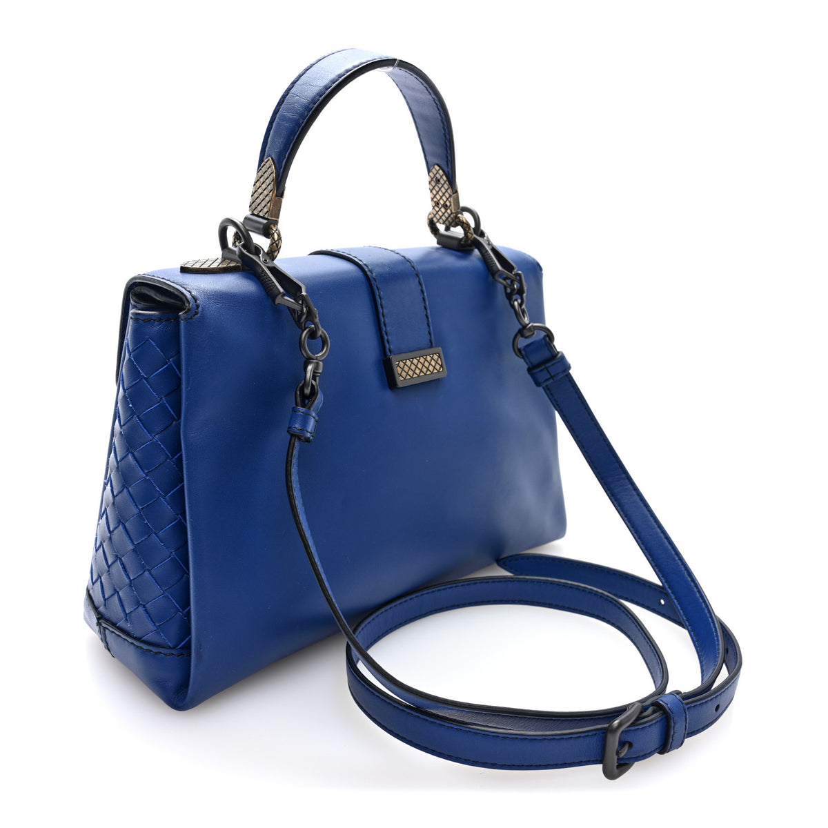 Nappa Small Piazza Bag Sapphire