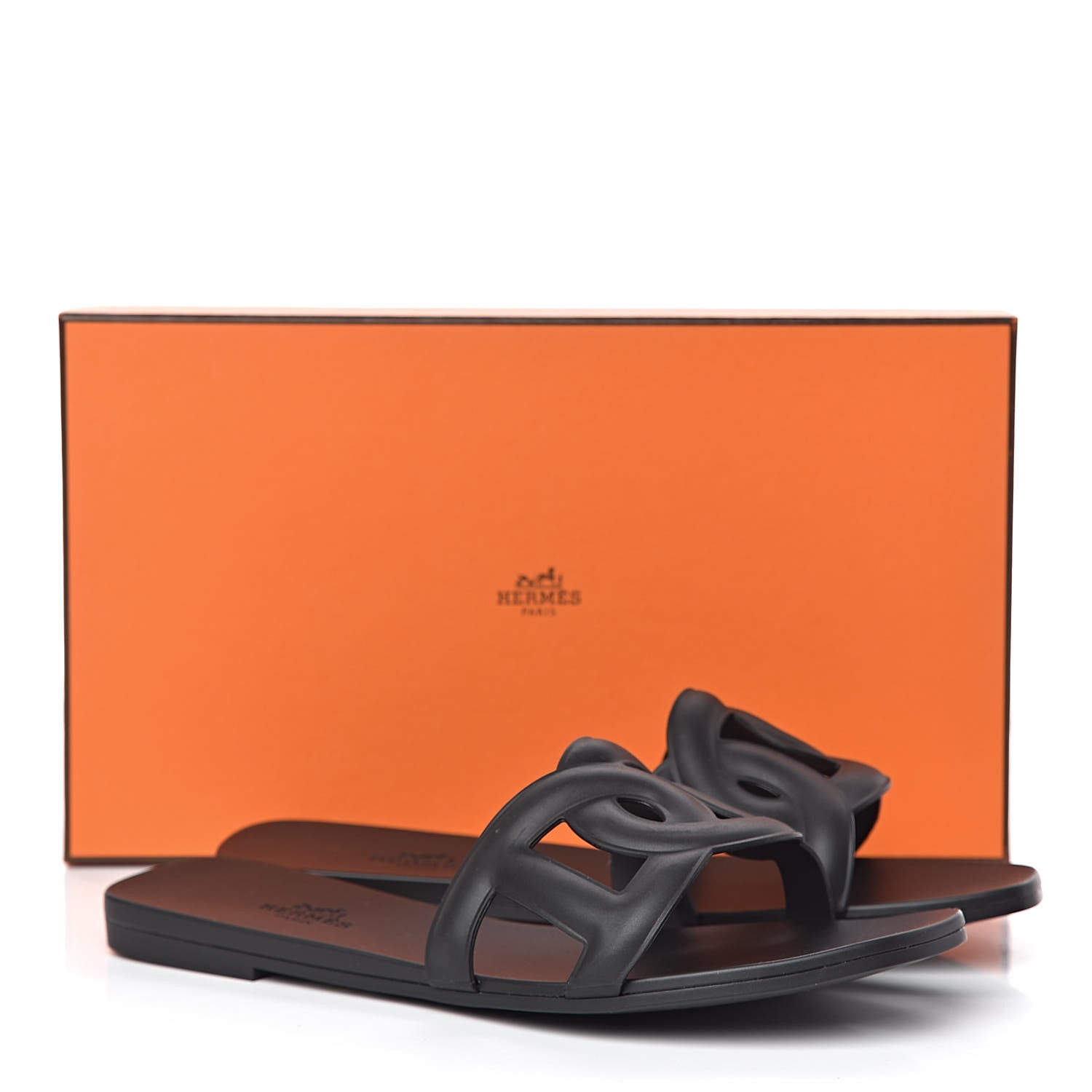 Hermes Rubber Aloha Sandals 37 Black 8 of 8