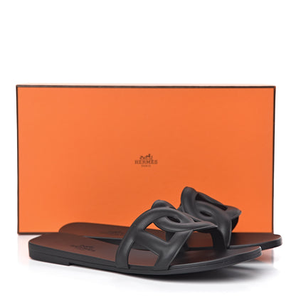 Hermes Rubber Aloha Sandals 37 Black 8 of 8