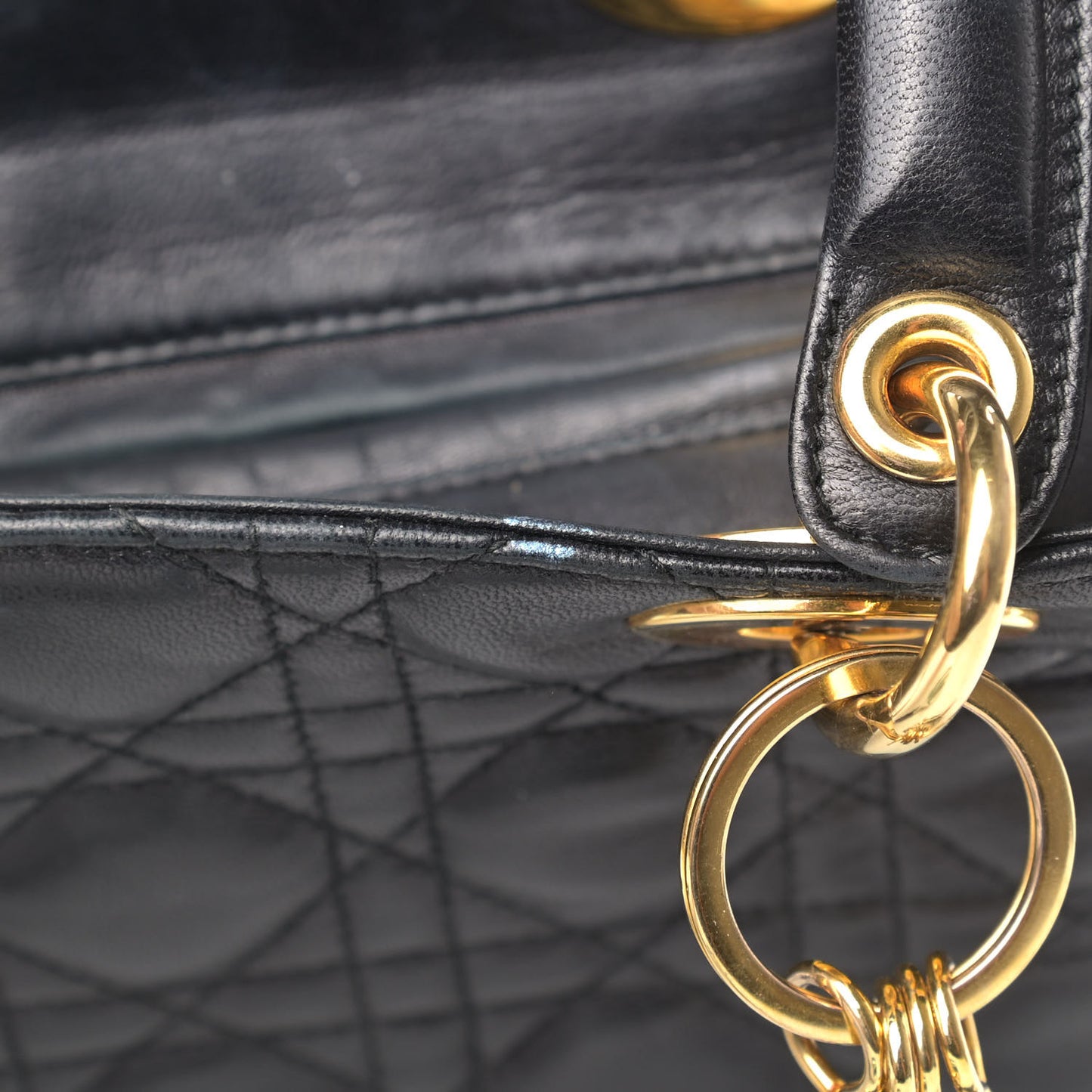 Lambskin Cannage Medium Lady Dior Black