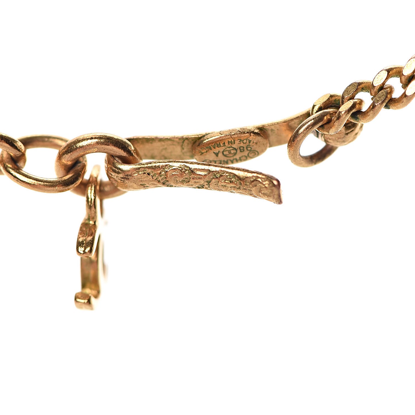 CC Pendant Chain Short Necklace Gold