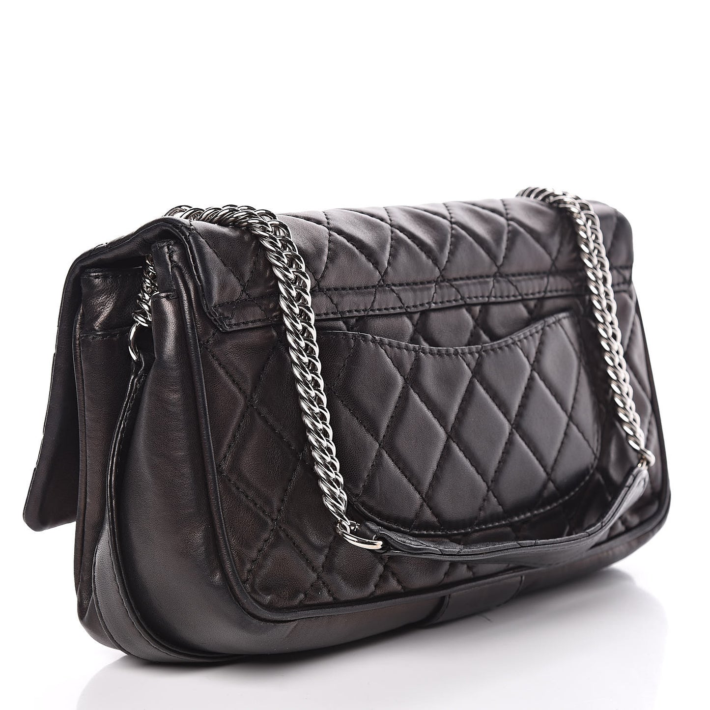 Lambskin Quilted Jumbo Icons Secret Label Flap Black