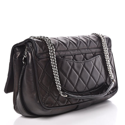 Chanel Lambskin Quilted Jumbo Icons Secret Label Flap Black 3 of 15
