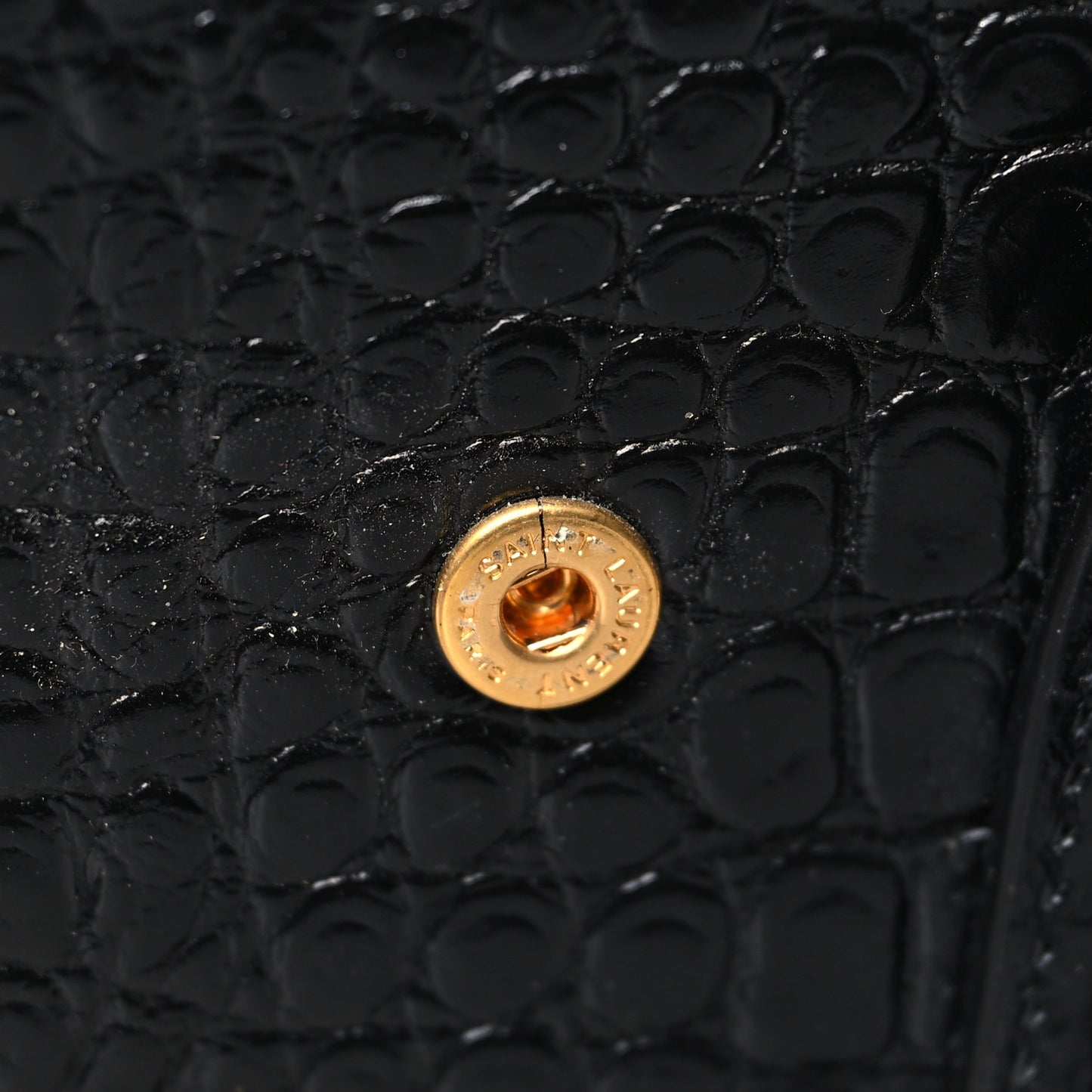 Calfskin Crocodile Embossed Baby Sac De Jour Black