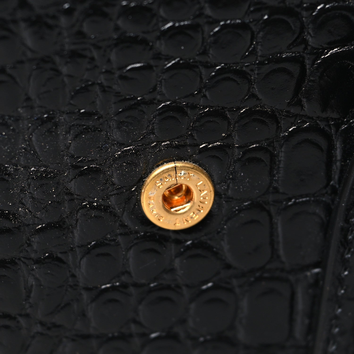 Saint Laurent Calfskin Crocodile Embossed Baby Sac De Jour Black 10 of 10